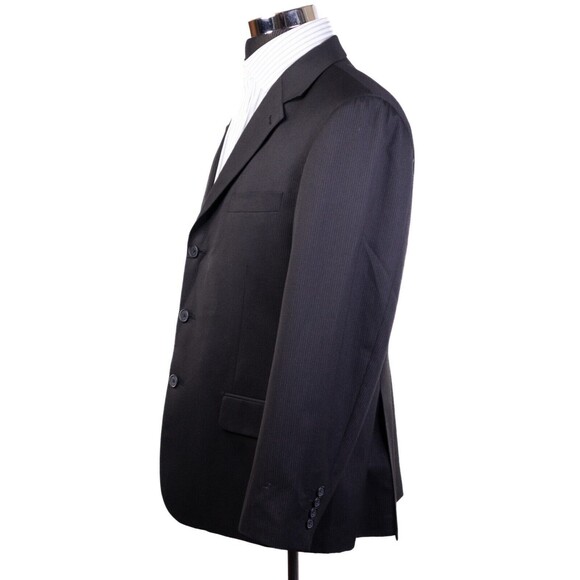 Van Heusen Mens 3 Button Modern Fit Blazer Jacket Striped Black Size 42s - Picture 4 of 13